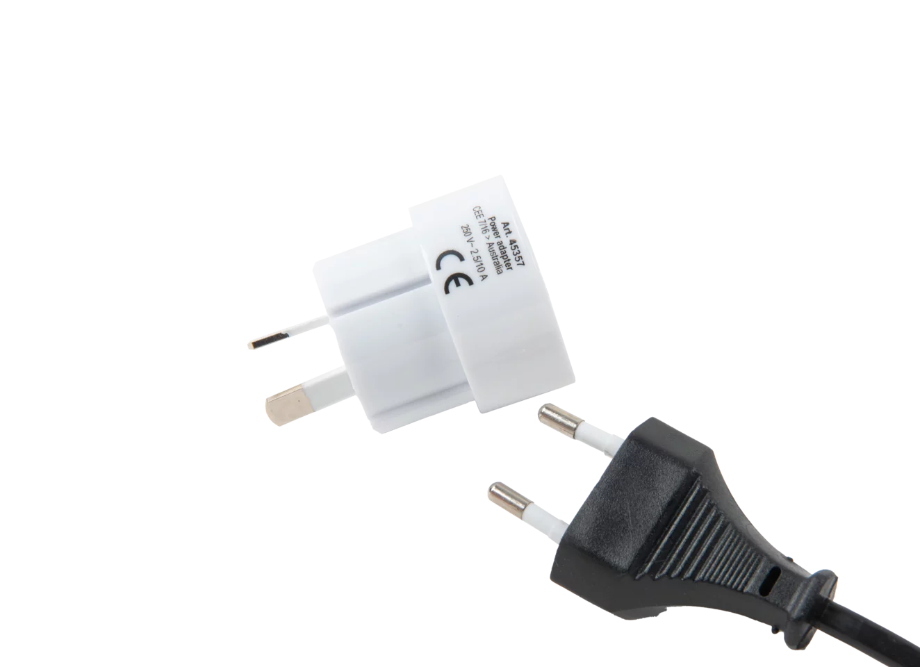 Travel adapter (AU version, 2-pin), EU (CEE 7/16) --> Type I (AS 3112)