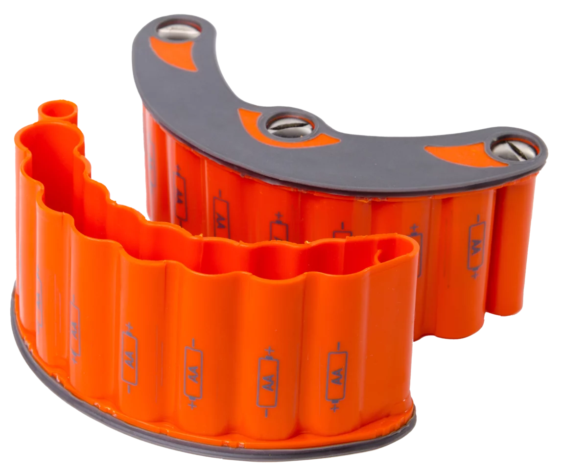 Arched battery container