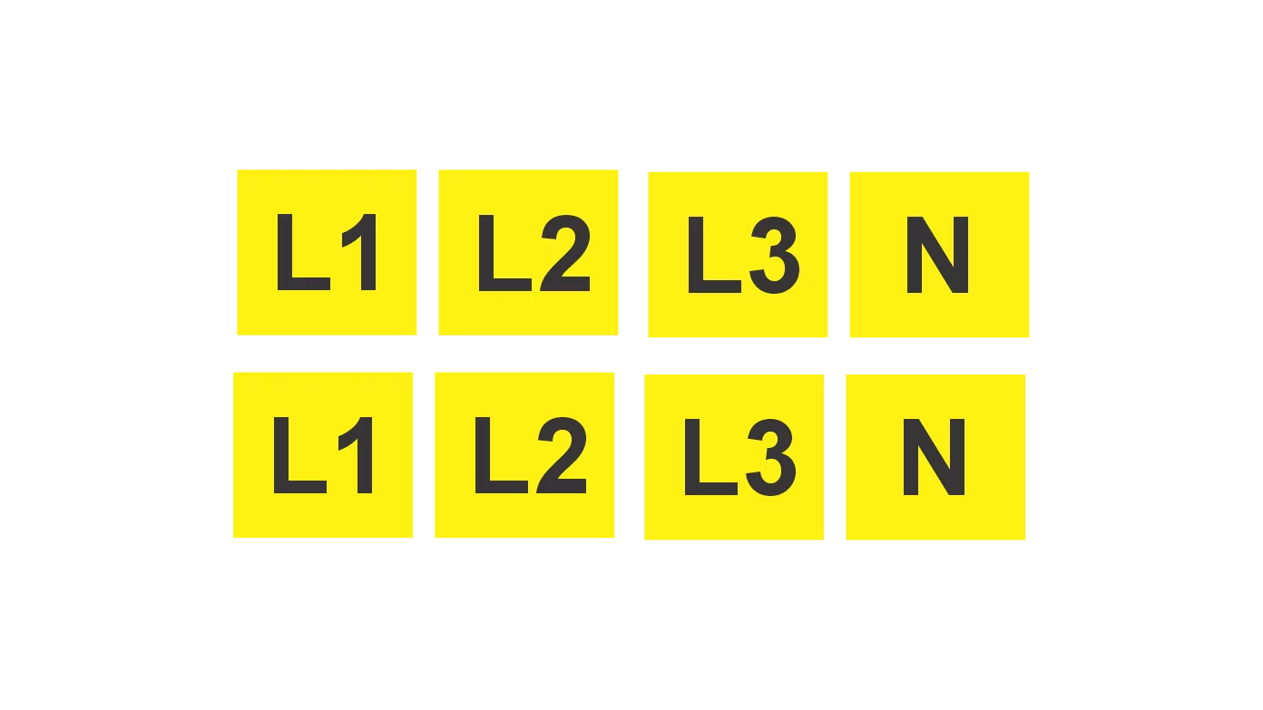 Test lead markers L1, L2, L3, N (set of 8 pcs)