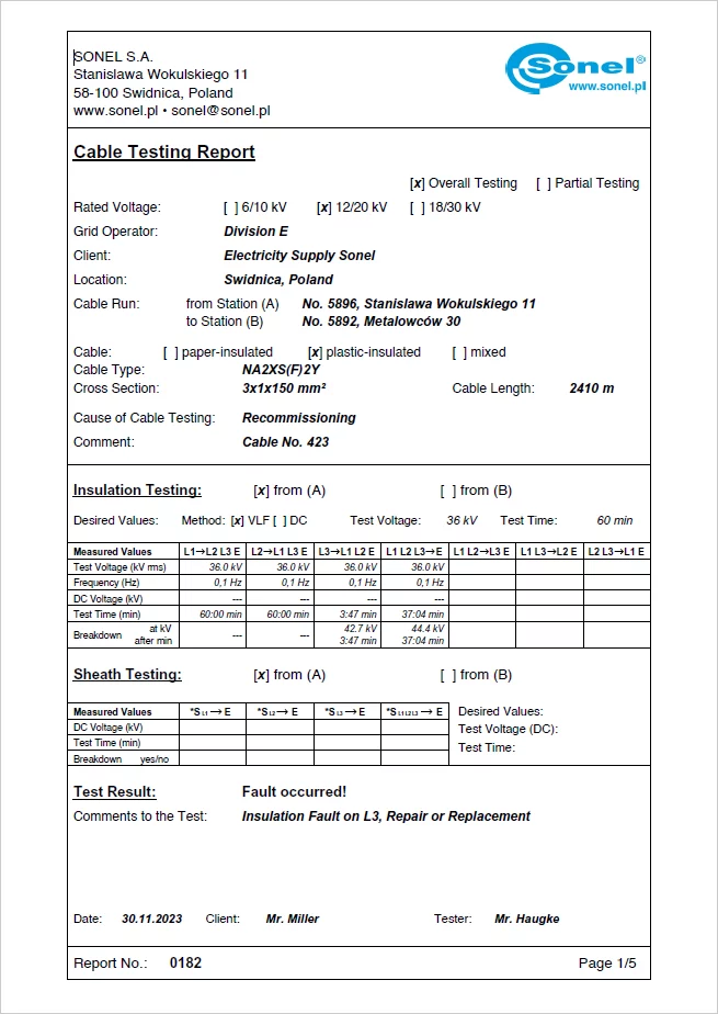 VLF Tester Software