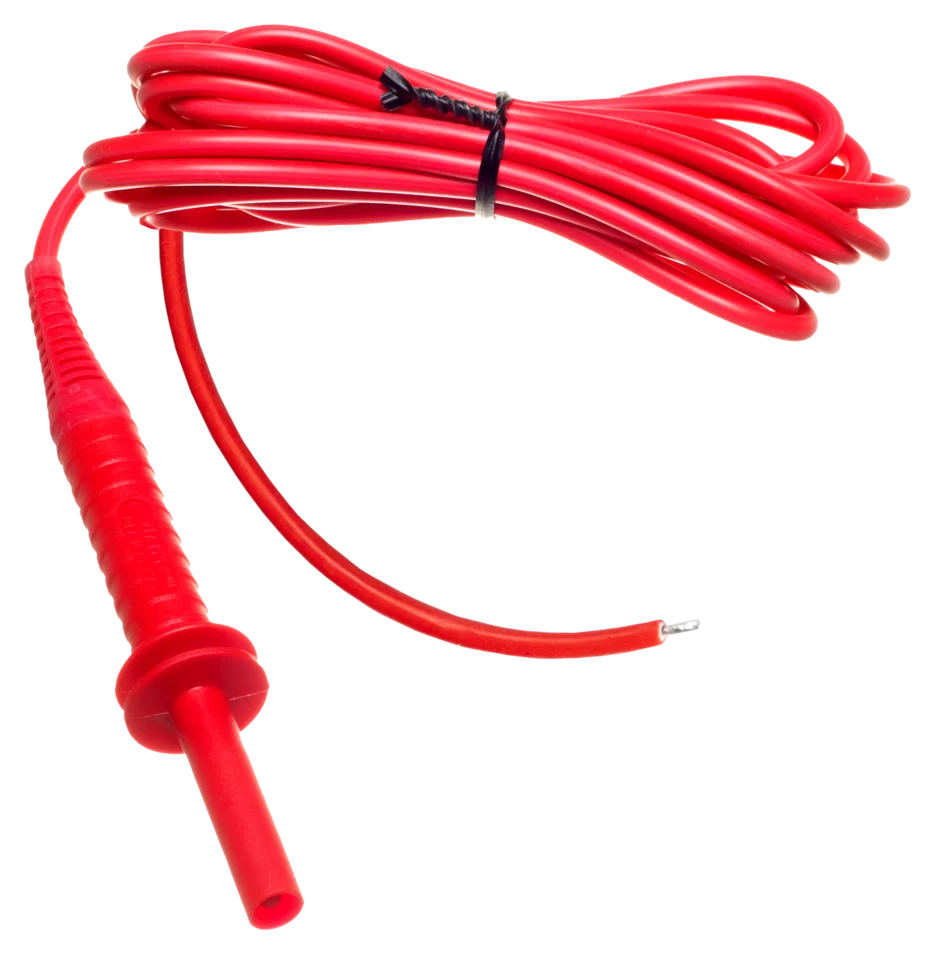 Test lead 2 m 5 kV (banana plug, whitewashed) red