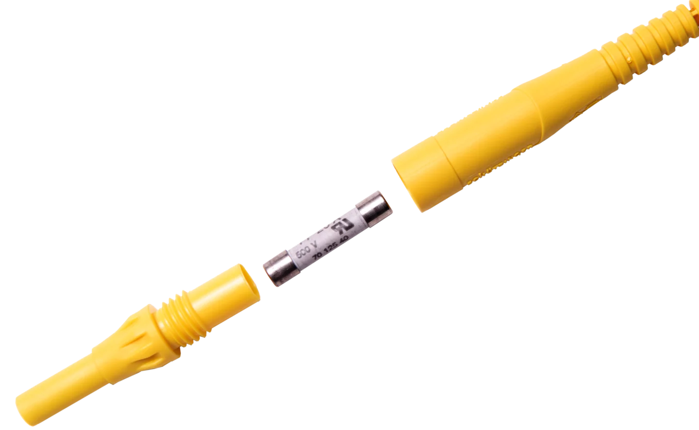 Test lead 2 m CAT IV 1000 V (banana plugs, fused 10 A) yellow