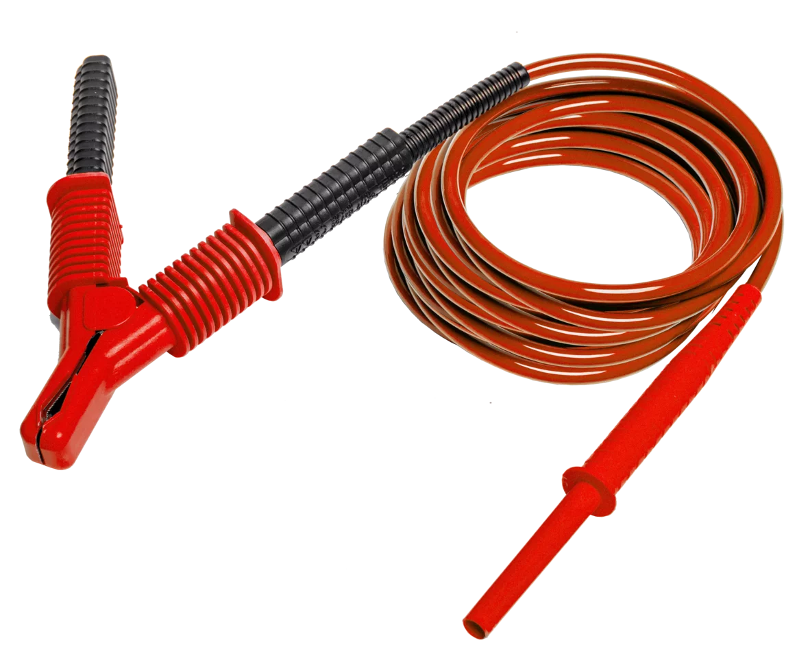 Test lead 10 m red 15 kV, CAT IV 1000V with crocodile clip