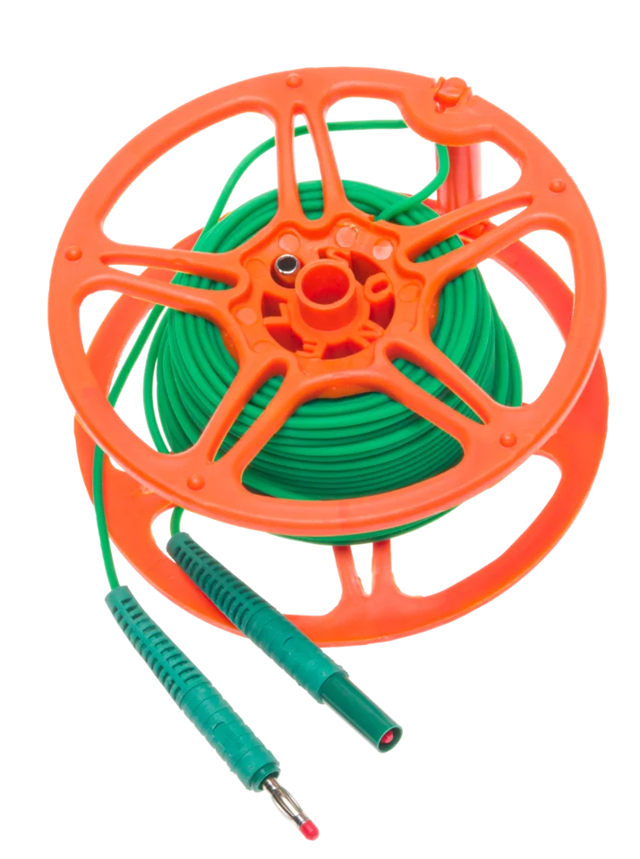Test lead 25 m, green, for MRU (banana plugs, on a reel)