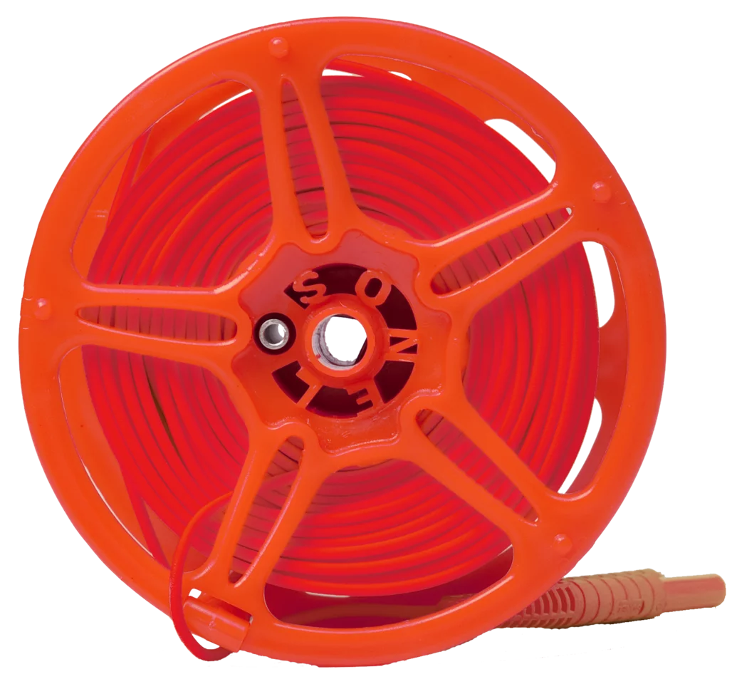Test lead 50 m red with banana plug  (on a reel)