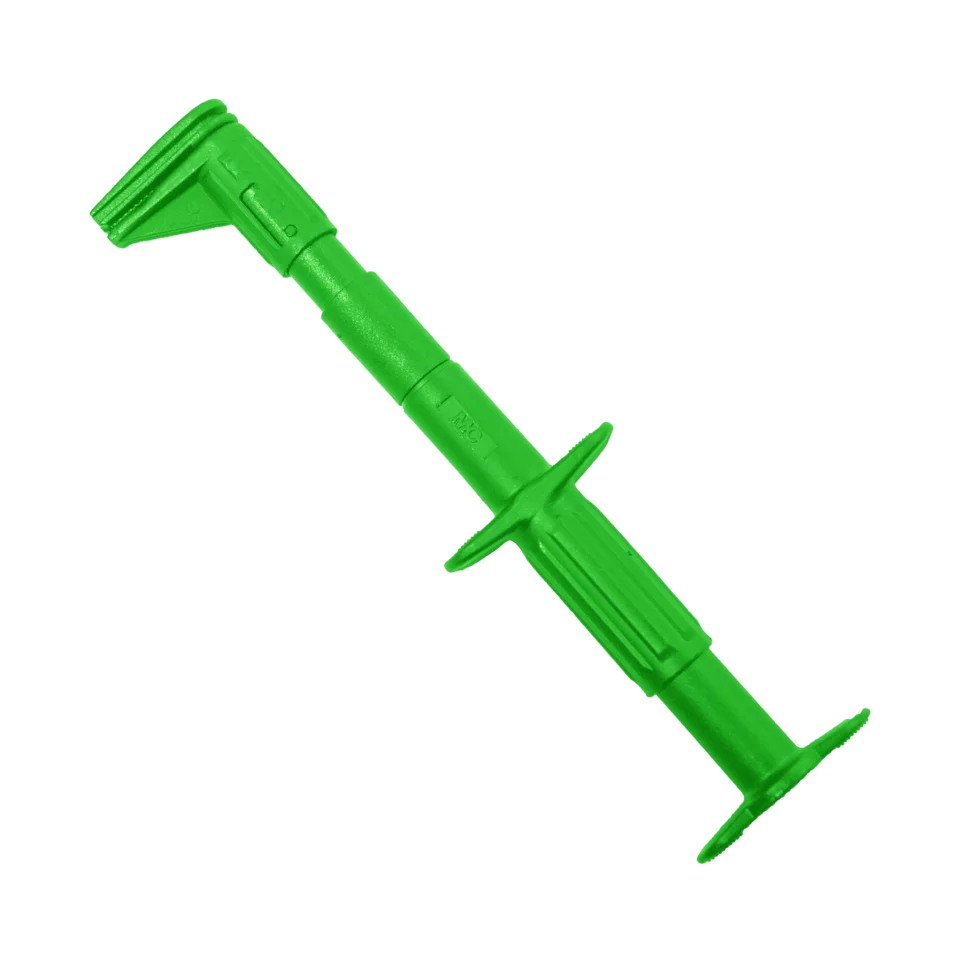 Flat test clip for busbars, green